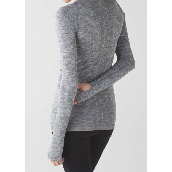 LULULEMON ATHLETICA Swiftly Tech Long Sleeve Crew In Heathered Slate Size 2 - Picture 1 of 6